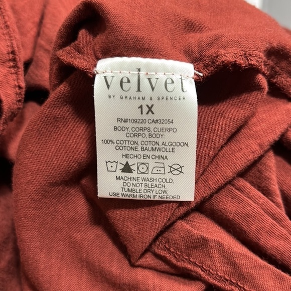 Anthropologie Velvet by Graham and Spencer Margot Knit Top Puff Sleeve Shirt 1X - Picture 10 of 13